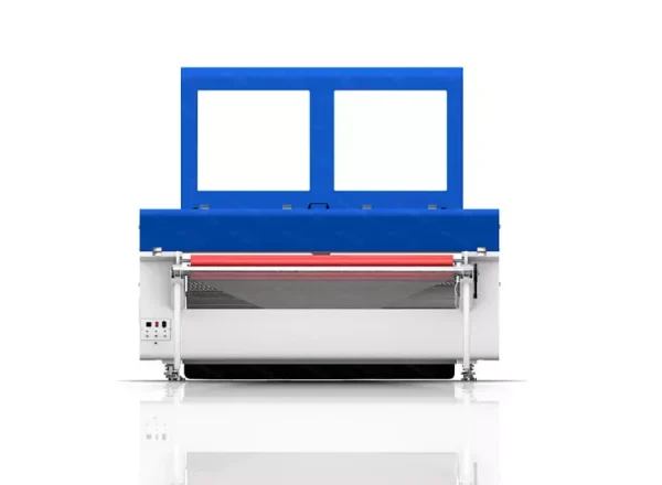 Máquina de corte láser para telas con sistema de alimentación automática