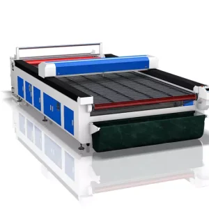 Máquina de corte láser para telas con sistema de alimentación automática